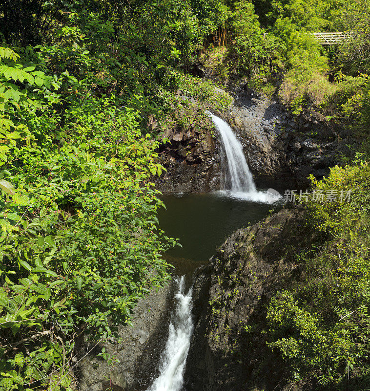 Pipiwai Trail瀑布，毛伊岛，夏威夷